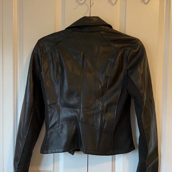 Asymetrical Zip Leather Jacket - Picture 4 of 5